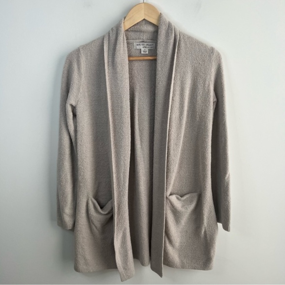 Barefoot Dreams Small CozyChic Lite Essential Long Cardigan Shawl Beige 428 READ
